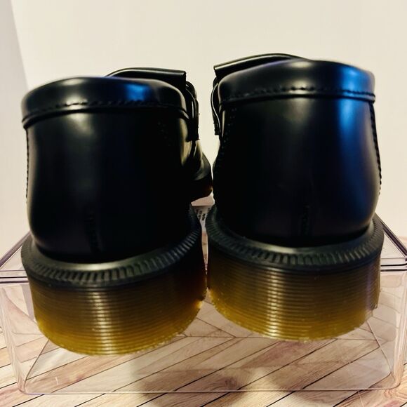 Dr Martens Adrian Snaffle Black Smooth Leather Loafers M 6 W 7 Kiltie Gold Bit - Picture 5 of 10